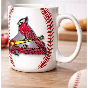 St Louis Cardinals Raised Logo Baseball Stitch Ceramic Mug Official MLB 2011 Mug